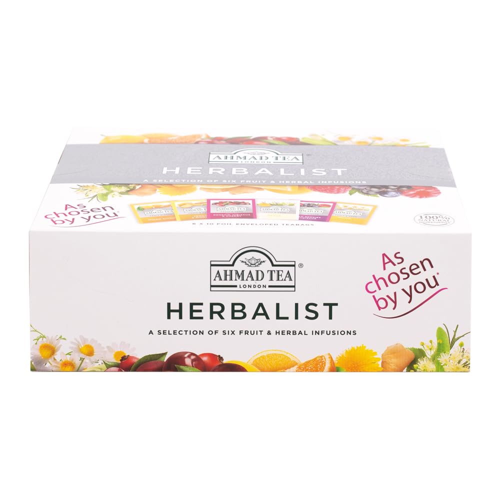 Ammad Tea Herbal Tea, Herbalist Variety Gift Box, 60 Foil Teabags - Decaffeinated & Sugar-Free