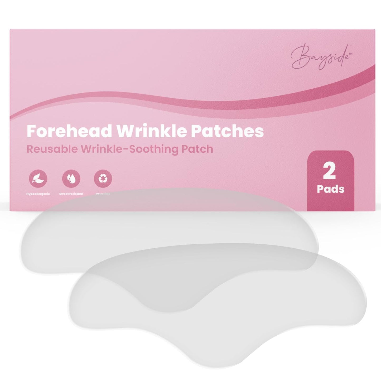 Forehead Wrinkle Patches | Non-Invasive Reusable Skin Care Solution | Fine Lines and Wrinkles Smoothing | Pairs with Eye Patches and Face Tape | Long-Lasting Skin Pads for a Smoother Look | Pack of 2