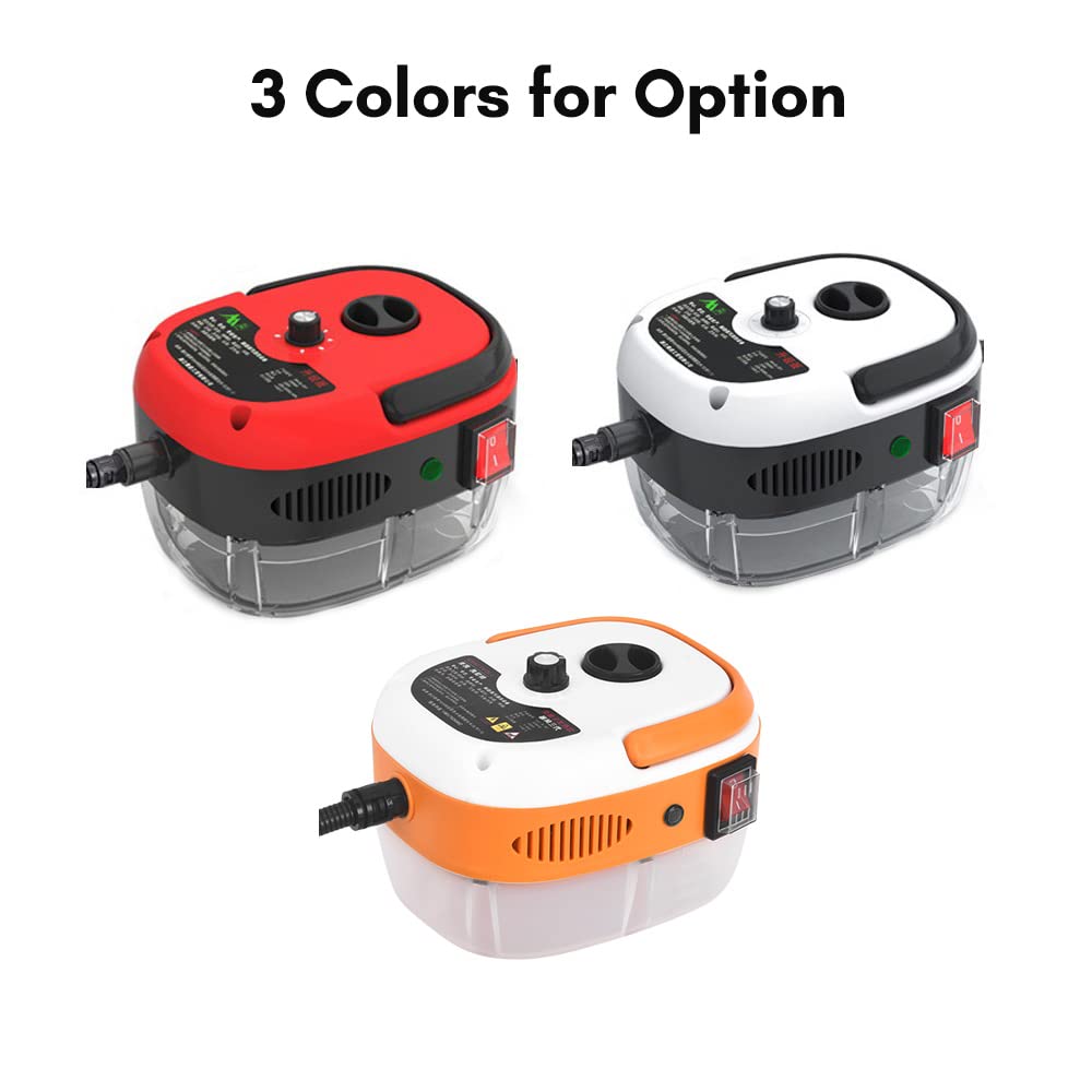 2500W Portable Handheld Steam Cleaner, High Temperature Pressurized Steam Cleaning Machine with Brush Heads for Kitchen Furniture Bathroom Car, US Plug 110V (White)