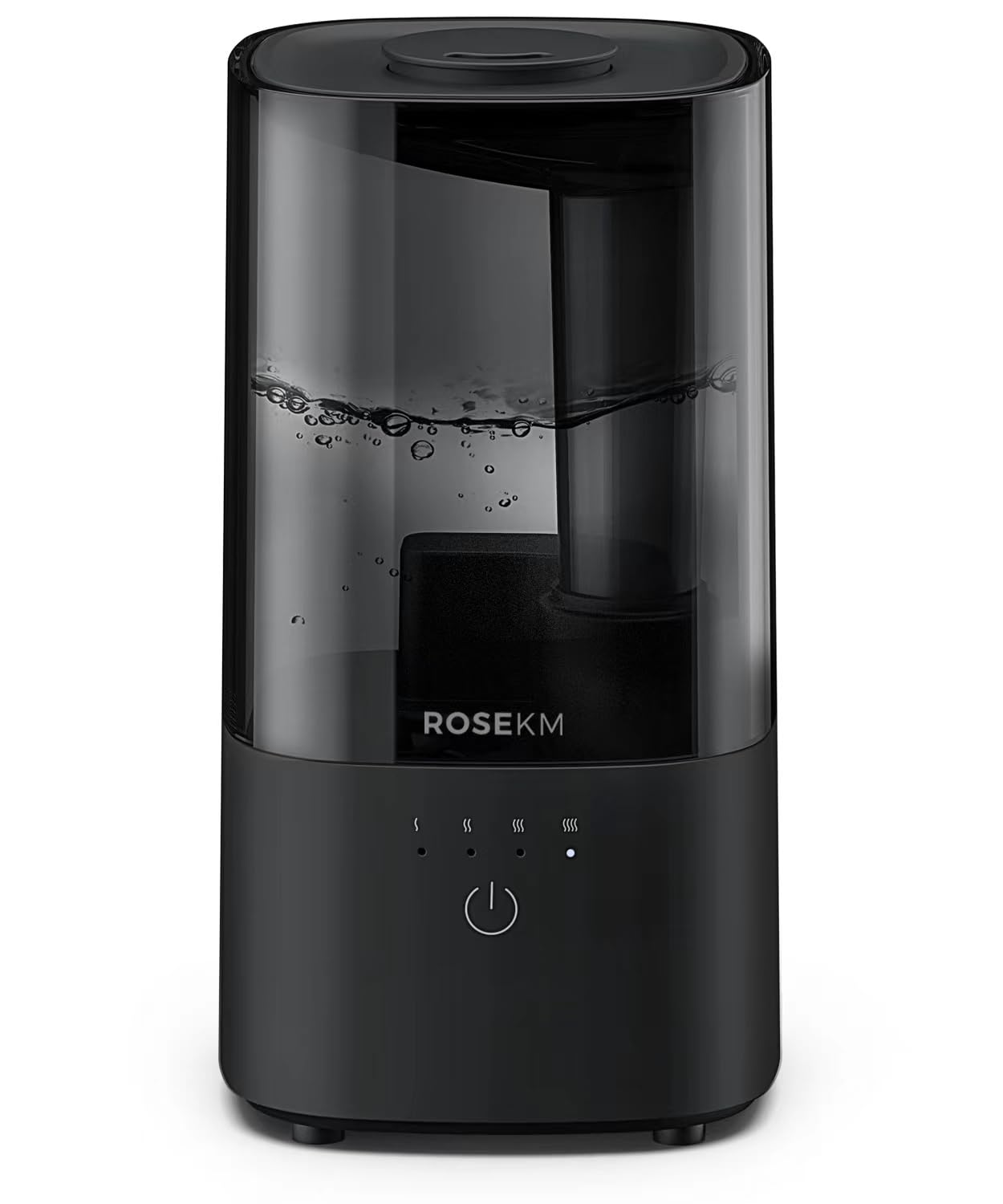 ROSEKM Humidifiers for Bedroom (1.1L), Small Cool Mist Humidifier for Home Plant and Baby Nursery, Quiet Ultrasonic Humidifier with 360° Nozzle, Auto Shut-Off, Filterless, Black