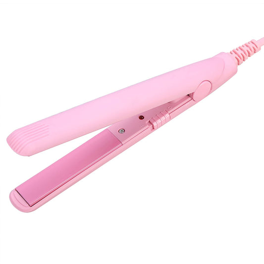 Ejoyous Hair Straightener, Portable 2 in 1 Mini Hair Straightener, 190℃ Constant Temperature Ceramic Tourmaline Plate Beauty Flat Iron Heating Curler for Short Hair, Bangs (US