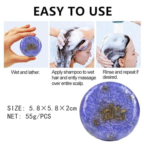 QUAAM 2PCS Shampoo Bar for Gray Hair,Purple Rain Shampoo Bar for Grey Hair,Shampoo Bars For Thinning Hair For Men & Women