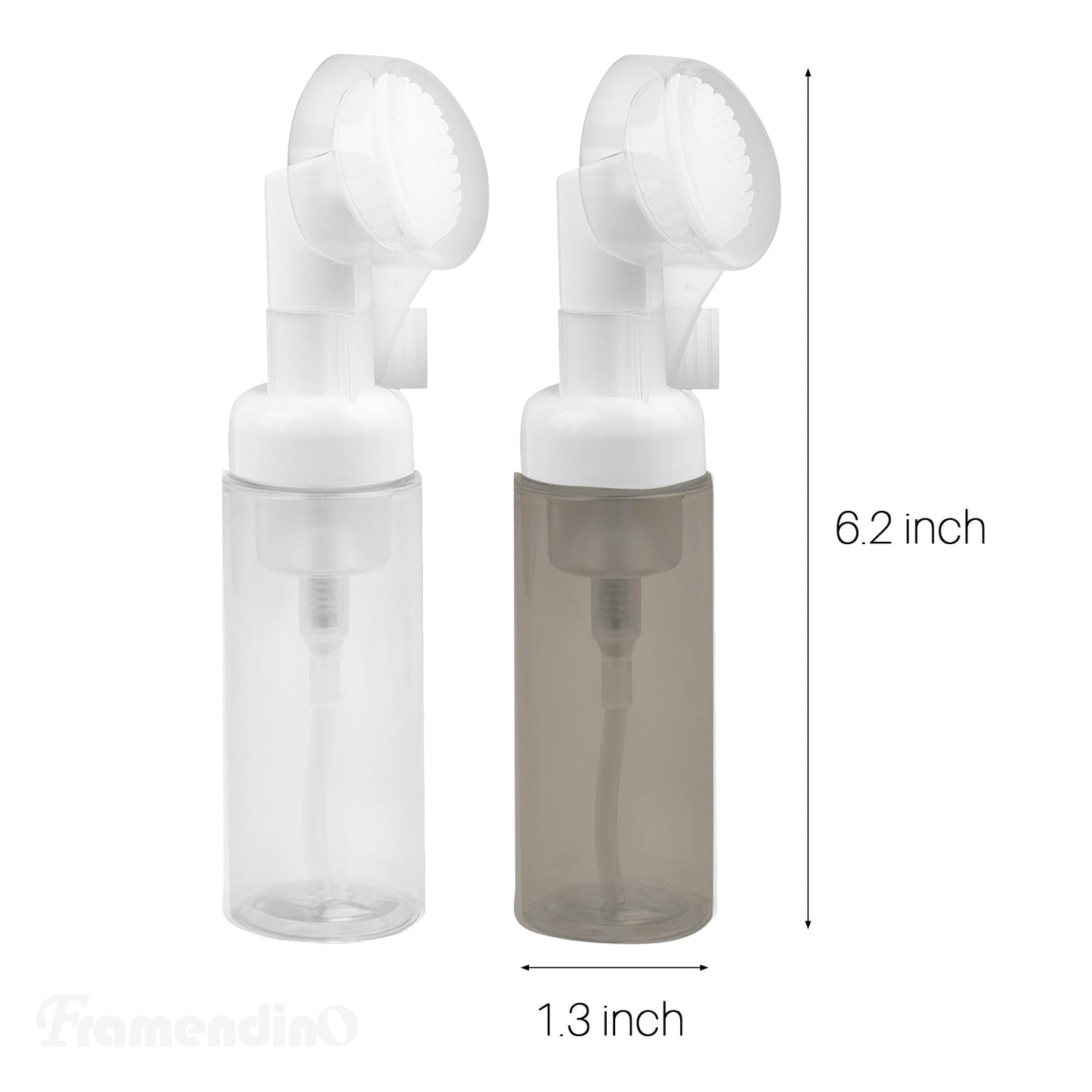 Framendino, 4 Pack Facial Cleanser Foaming Bottle Empty Mini Soap Pump Dispenser Black White
