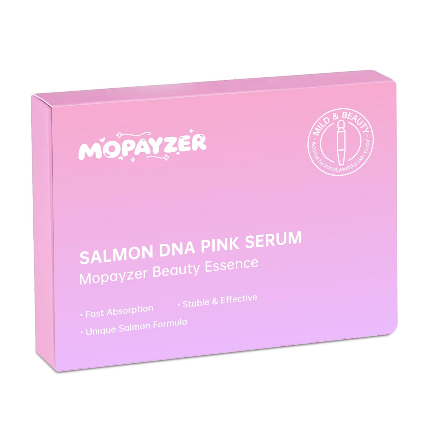 Pink Skincare Serum, High Purity Concentrated Essence, Intense Moisturization & Nourishment, Salmon DNA Skincare Serum for Firming Face & Repairing Skin, 0.05 fl.oz x 20 ampoules