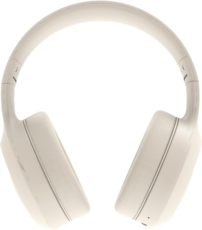 Beige Noise Cancelling Headphones Wireless,Bluetooth Headphones Over Ear, Wireless Headsets with Mic,60H Playtime,Deep Bass Memory Foam Ear Cups,Lightweight for Travel,Home,Gym