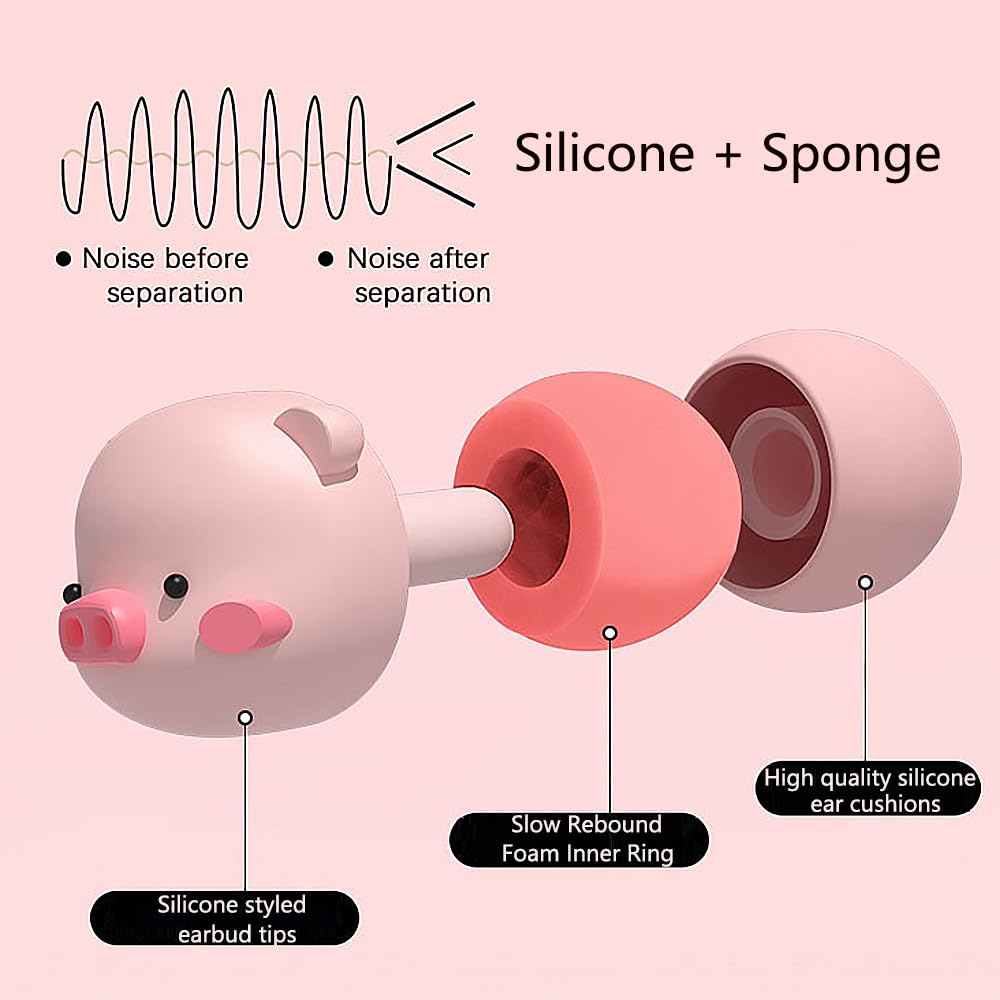 Ankeli 4 Pairs of Noise Cancelling earplugs, Reusable Cute Cartoon Soft and Comfortable earplugs, Silicone earplugs Suitable for Sleeping, Noise Sensitive, Travel, Work, snoring