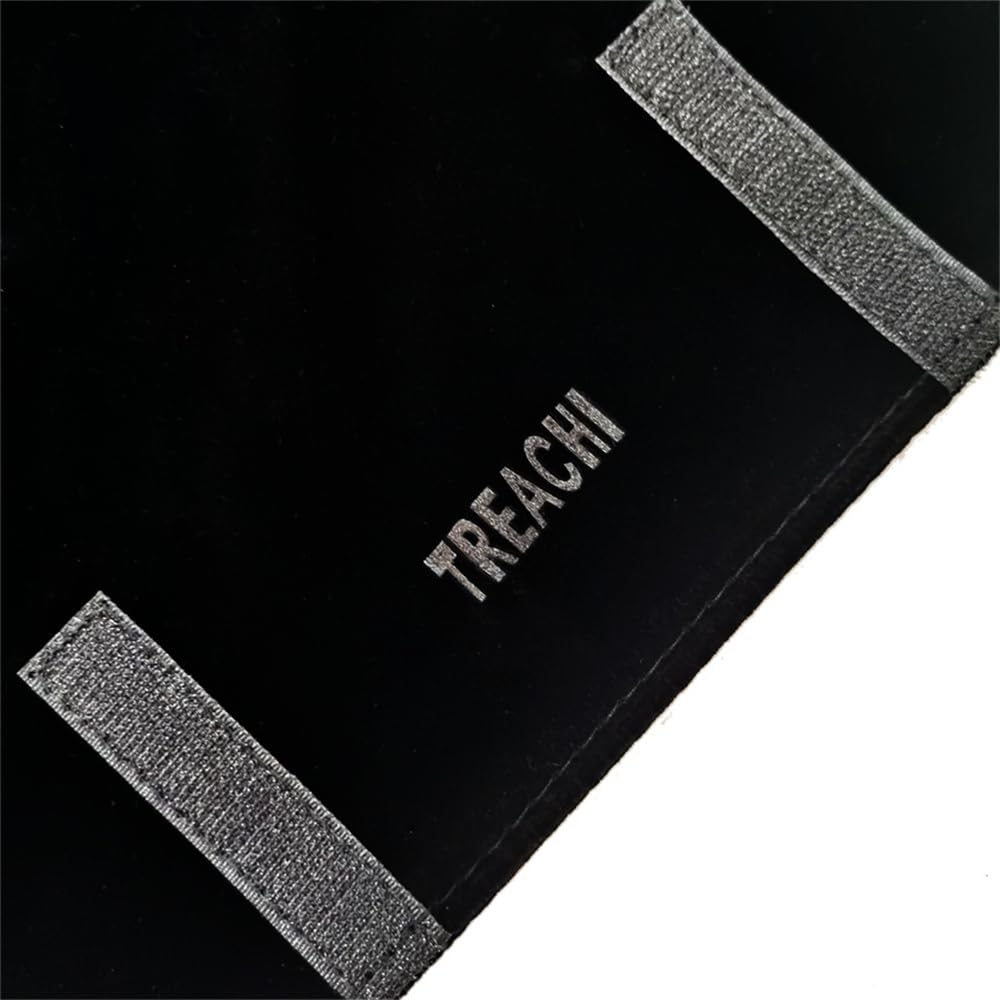 treachi Portable Jewelry Roll Metal Coner Bag Necklace Chain Braclet Black Velvet Travel Pouch