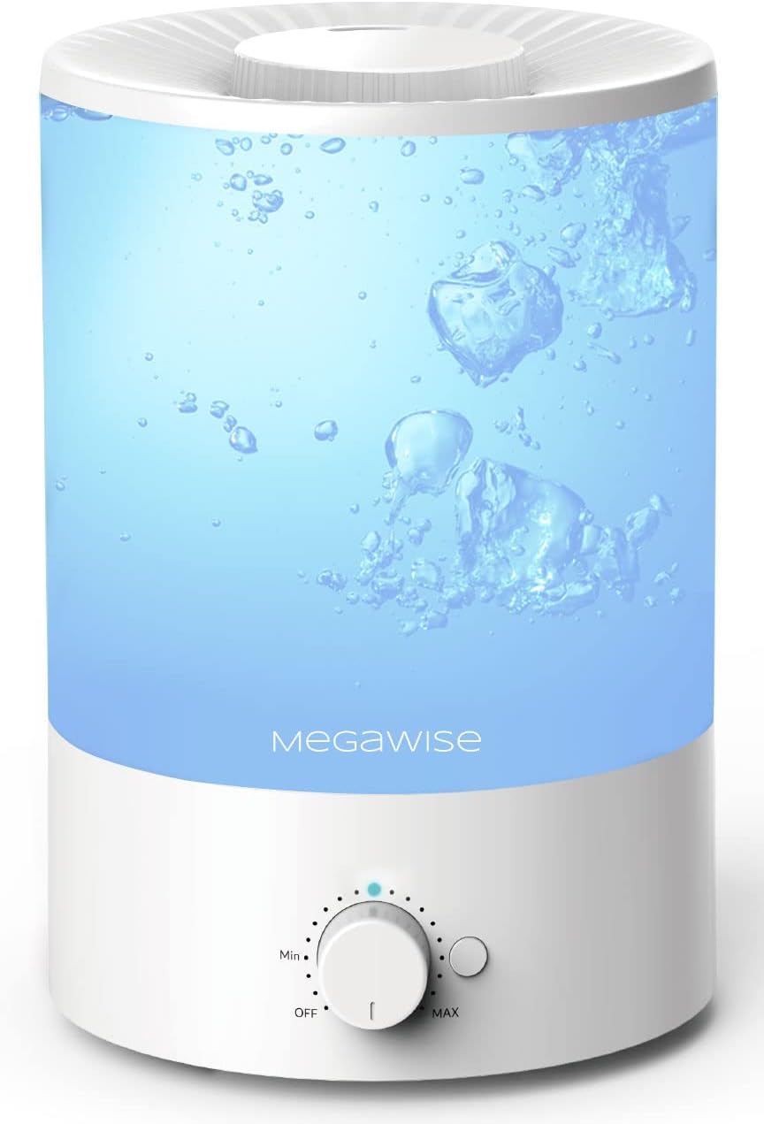 MegaWise Cool Mist Humidifiers, 3.5L Top Refill Ultrasonic humidifier for Bedroom, Baby Room, Office