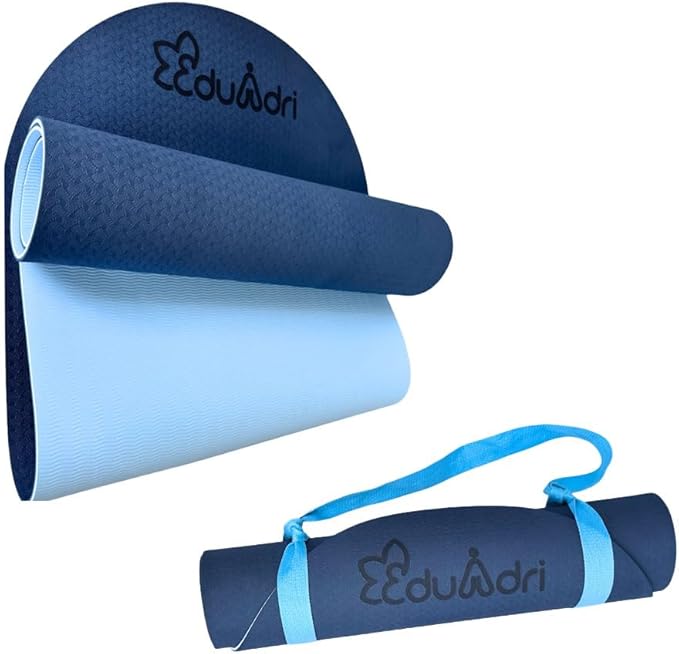 "Premium Extra Thick Yoga Mat With Strap-6mm Non-Slip,Eco-friendly,High-Density TPE,Ideal For Home,Gym, Perfect Exercise Mat for Pilates & Studio-72 L*24 W, Available In Rectangular & Arch Shapes"
