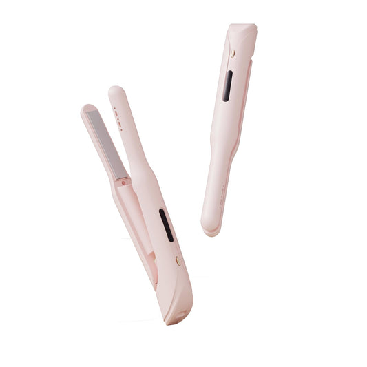 Eavalcro Cordless Hair Straightener and Curler 2 in 1,mini Hair Straightener 3 Temperature 60s Heat Up,Travel Flat Iron Portable,Anion Ionic for Frizz-Free Smooth Hair mini Flat Iron,Pink