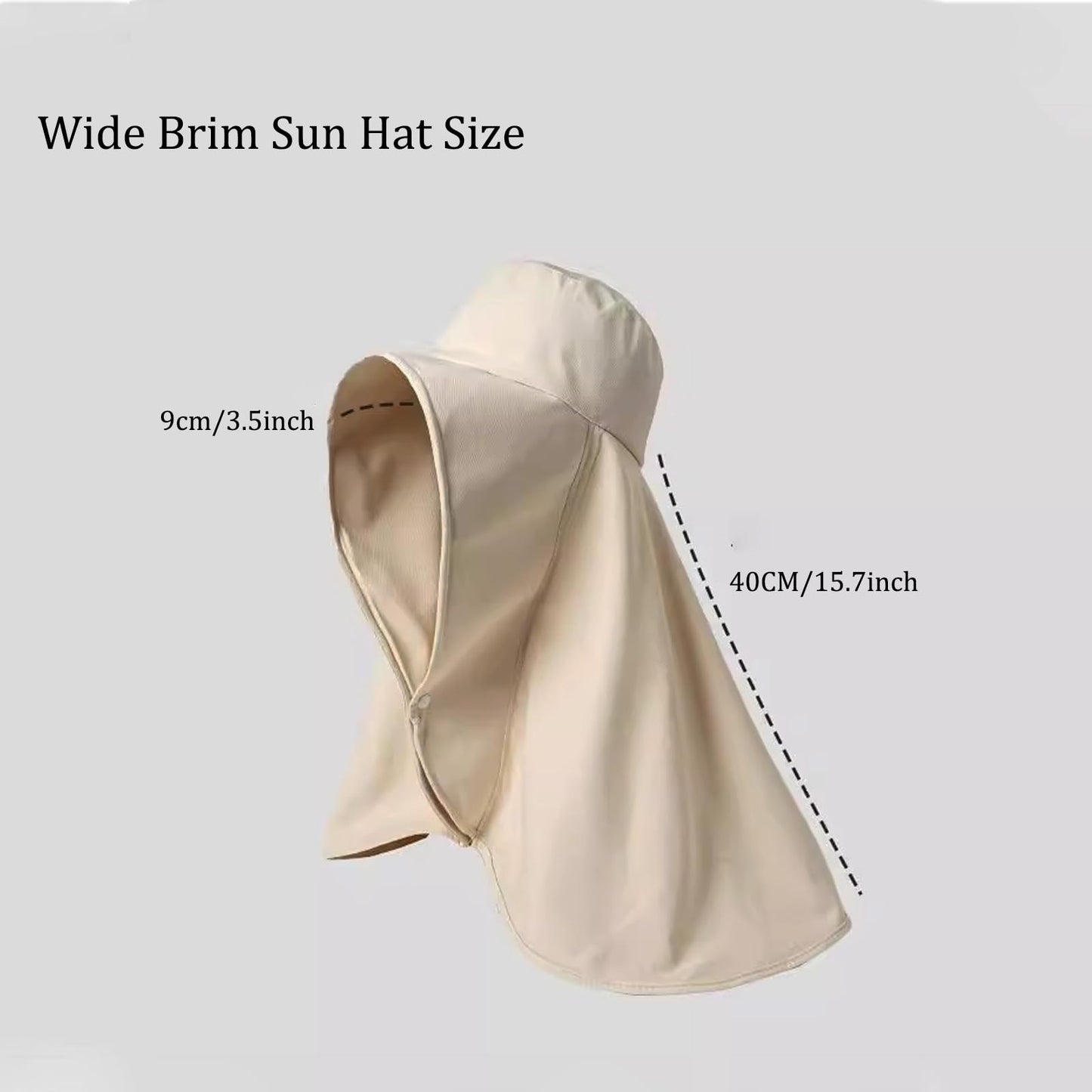 Sun Hats for Women Sun Protection,Wide Brim Cap with Large Neck Flap,Women Hiking Fishing Sun Hat,UPF 50+ Sun Protection Cap (US, Alpha, One Size, Khaki)