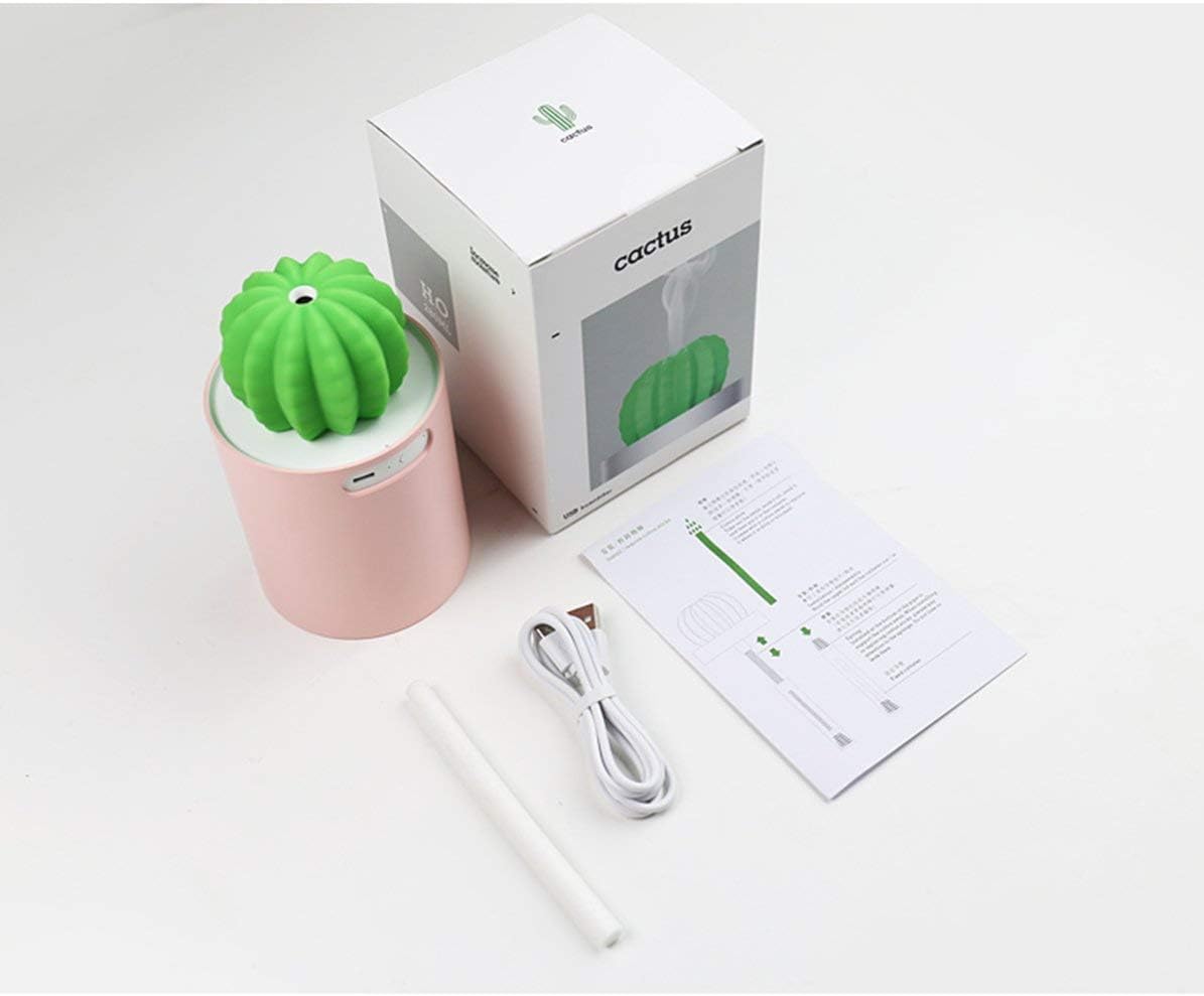 UODBUYO Mini Humidifier, 280ml USB Cool Mist Portable Cactus Air humidifier, Ultra-Quiet Operation for Bedroom Home Office Desk Yoga Car Travel(Grey)