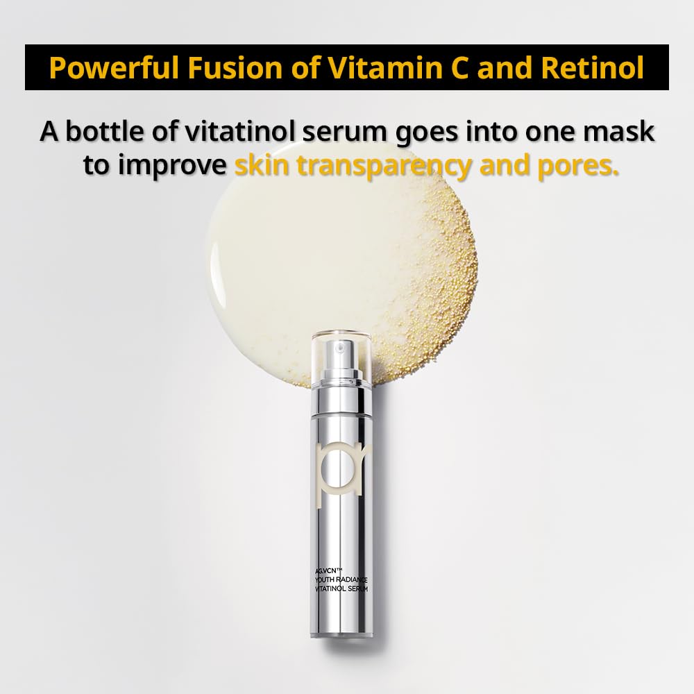 Primera PRMR Vitatinol Serum Gel Mask | Overnight Melting Masks, for Collagen Synthesis with Vitamin C & Retinol, Immediate Pore Tightening, Firming and Hydrating 34g x 4EA