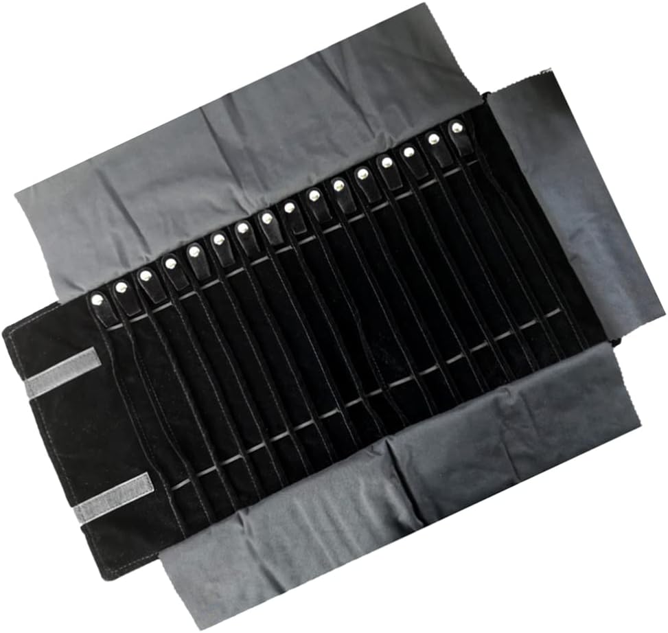 DOITOOL Jewelry Roll Organizer Travel Case: Travel Jewelry Case Roll Bag Organizer for Necklace Earrings Ring Bracelet, Jewelry Organizer, 16 Hook, Black