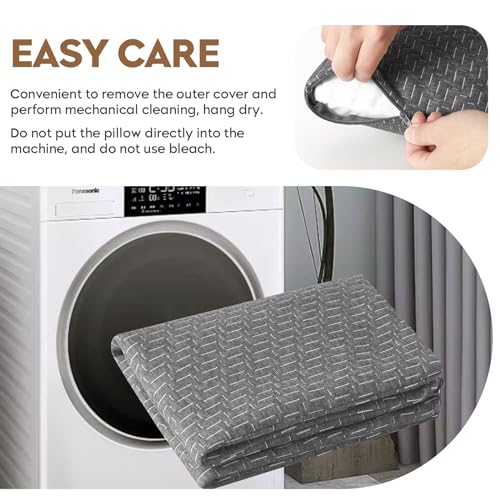 PEUJEW Small Shredded Memory Foam Pillow, Camping Pillow Travel Pillow - Compressible Medium Firm, Breathable Cover, Ideal Backpacking Hiking, Airplane and Car