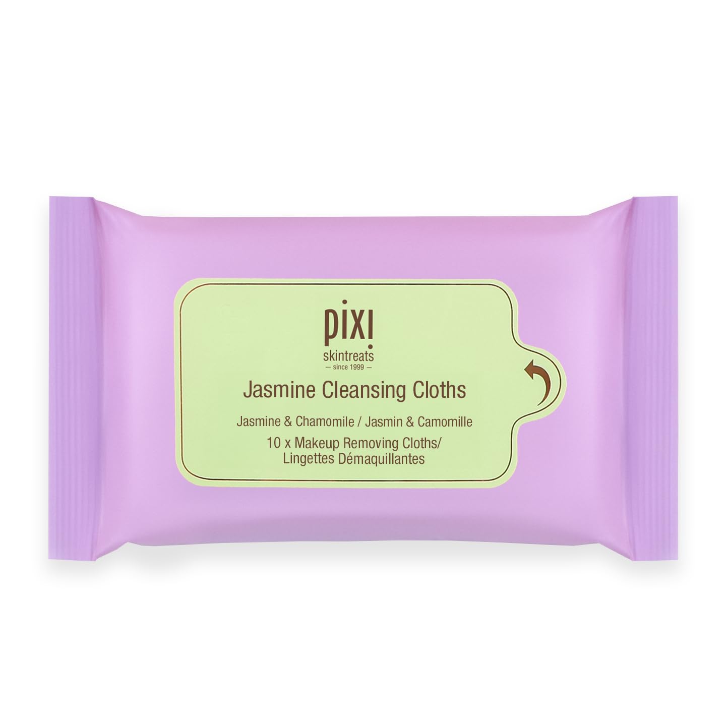 Pixi Beauty Jasmine Cleansing Cloths Mini |Cleansing, Smoothing, and Hydrating Disposable Face Towelettes| Pack of 10 Face Wipes