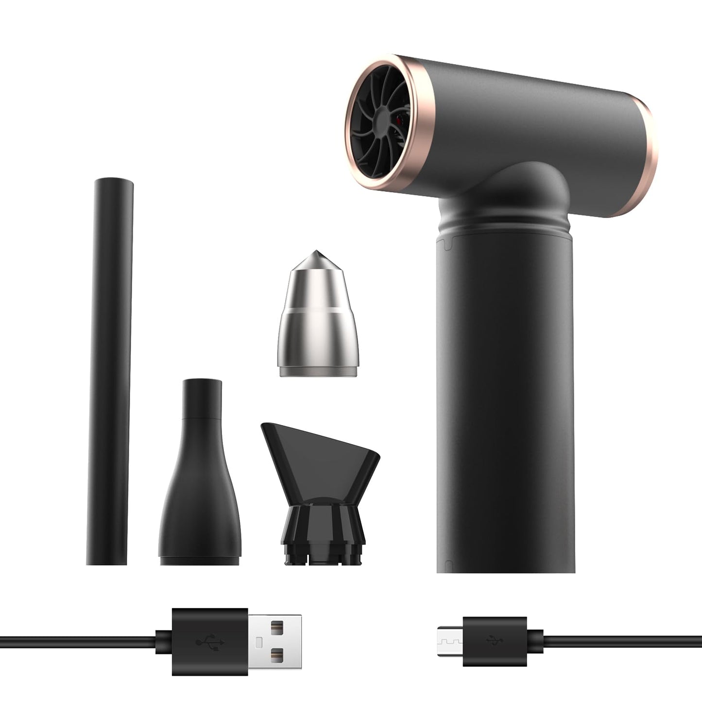 Concare Cordless Hair Dryer No Hot Air, Mini Blow Dryer, Aluminum Air Duster Keyboard Cleaner for Computer Keyboard Electronics Cleaning, Outdoor Hiking, Camping, Air Cushion Inflation (093)