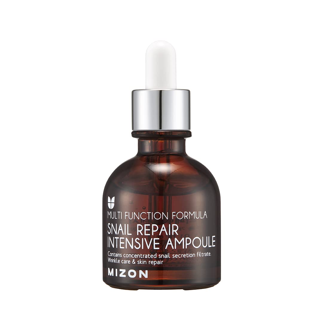 MIZON Snail Intensive Ampoule + Hyaluronic Acid 100 Korean Skincare Wrinkle Care, Moisture Skin Booster