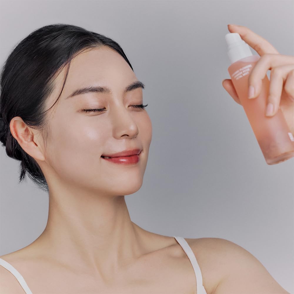 Whamisa Organic Flowers Damask Rose Petal Mist, Facial Mist Spray, Waterless Formula, Fermented Postbiotics, Hydration, Portable (100ml)