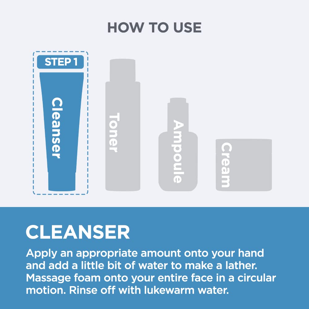 SUR.MEDIC+ Azulene Soothing PH Cleanser 5.07 oz / 150ml - Hypoallergenic, Sensitive Skin, Smooth, Moisturizer, Centella, Korean Skin Care