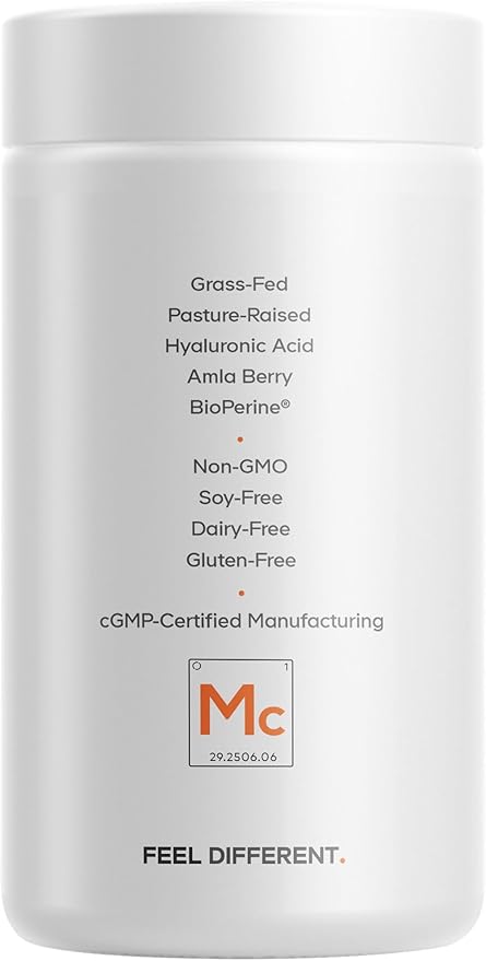 Codeage Multi Collagen+ Supplement with Vitamin C, Biotin 5000 mcg, Hyaluronic Acid, Amla Berry, BioPerine - 5 Types of Collagen Grass-Fed, Pasture-Raised - 2-Month Supply - Non-GMO - 180 Capsules