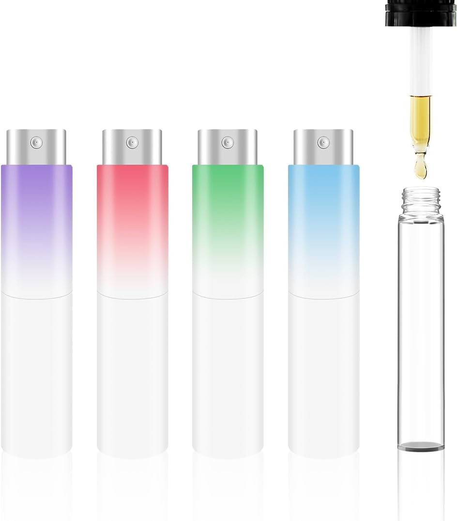 YOUXIU Travel Perfume Bottle Refillable,8ml Portable Mini Refillable Perfume Atomizer Refill Bottlerefill Small Perfume Spray Bottle Accessories For Women 4 Pack