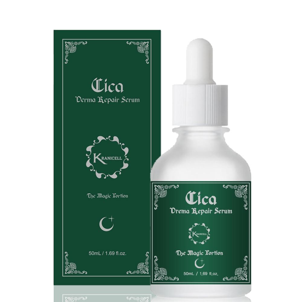 Kranicell Cica Derma Repair Serum, Centella Asiatica Leaf Water 58%+Niacinamide 4%+ Beta-Glucan Serum, Korean Skin Care 1.69 fl. oz. Vegan skin for Hydrating, Skin Elasticity, Repair Damaged Skin