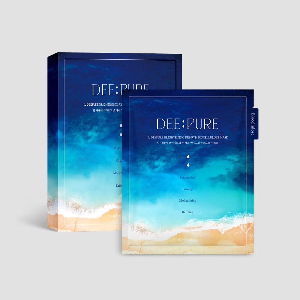 FLORIAN LIFE IL DEEPURE Rebirth Biocellulose Face Mask, Vegan, Moisturizing and Firming, Improves Skin Texture with Patented Coconut Sheet. Korean Skin Care (Set of 5 Sheet Masks)