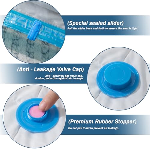 Toparad 10 Pack 80% Space Saver Vacuum Storage Bags with Hand Pump, Compression Vacuum Seal Bags for Travel, Clothing, Luggage, Blankets, Comforters, Saving More Closet Space(10 Small-HPUMP)