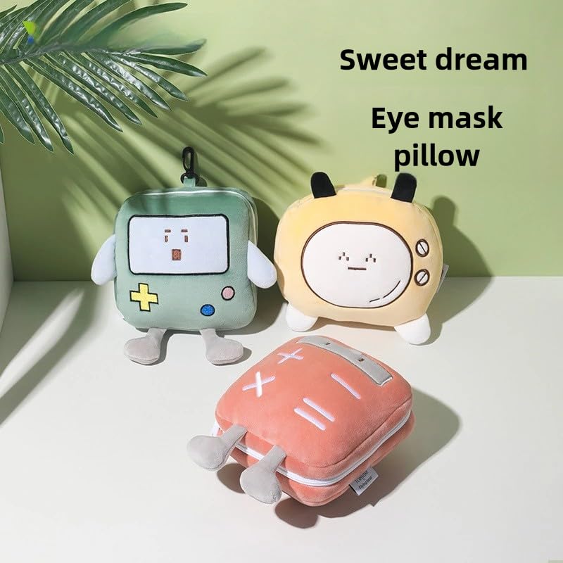 Cartoon Game Console Pillow Eye Mask 2 in 1 for Travel - Comfortable Travel Pillow and Sleep Mask Combo, Portable Airplane Pillow for Long Flight