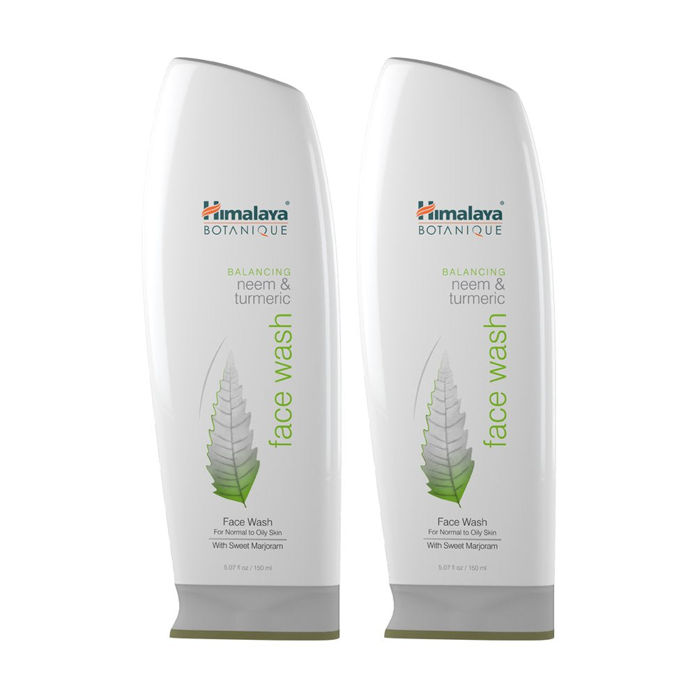 Himalaya Botanique Balancing Neem & Turmeric Face Wash, Dermatologically Tested, Vitamin E, Vegan, Cruelty Free, Paraben Free, SLS Free, 5.07 Fl Oz, 2 Pack