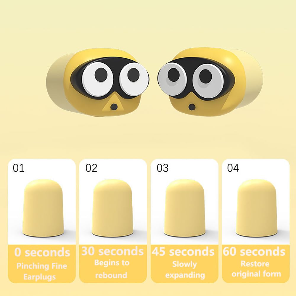 Ankeli 4 Pairs of Noise Cancelling earplugs, Reusable Cute Cartoon Soft and Comfortable earplugs, Silicone earplugs Suitable for Sleeping, Noise Sensitive, Travel, Work, snoring