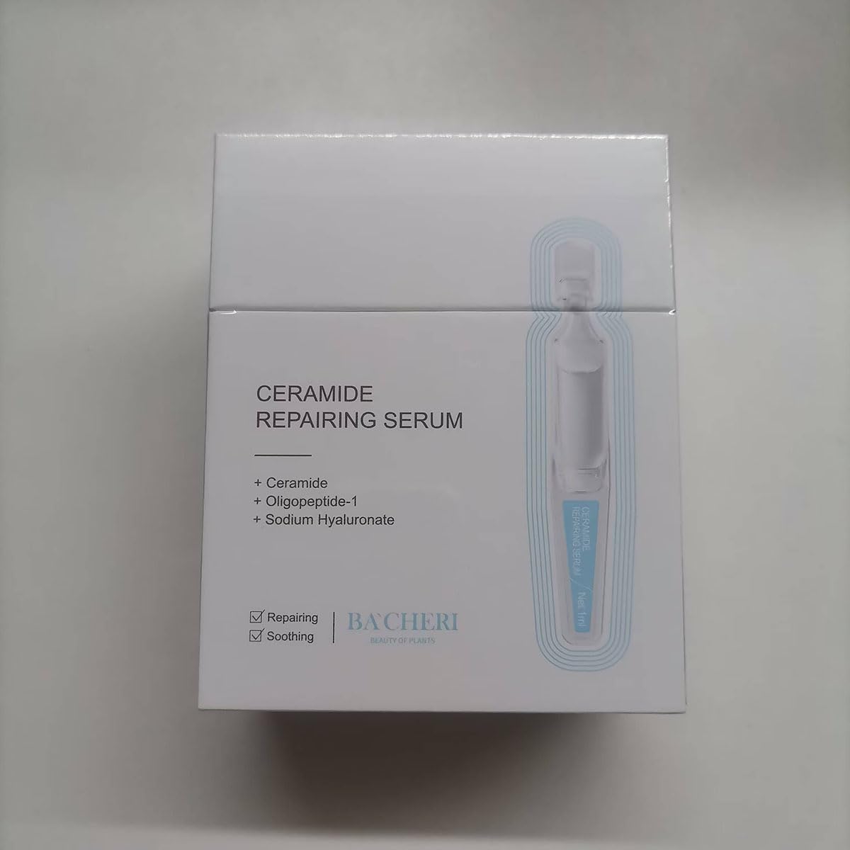 Repairing & Hydrating Face Serum with Ceramide NP, Hyaluronic Acid, Carnosine & Vitamin E | Moisturizing Ampoules for All Skin Types | Anti-Aging & Soothing Serum, 15 Pcs/Box