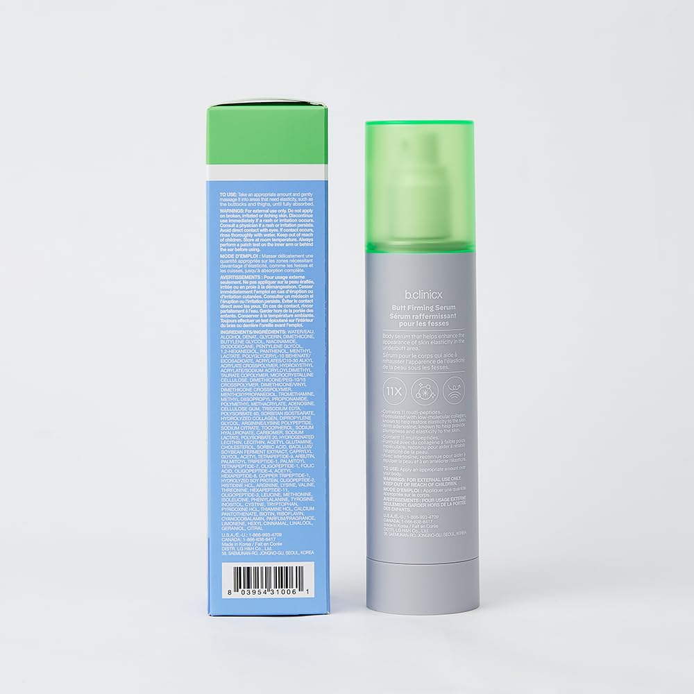 b.clinicx Multi Peptide Butt Firming Serum - Body Tightening Cream with Collagen, Firming Body Lotion, Peptide Serum for Body, Massage Lotion for Buttocks Lifting, Korean Skin Care 5.0 fl. Oz.