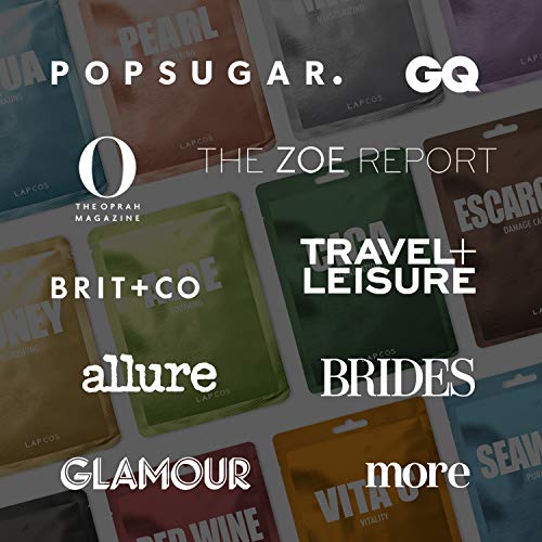 LAPCOS Collagen Sheet Mask, Firming Daily Face Mask with Collagen Peptides for Anti-Aging, Helps to Minimize Wrinkles, Restores Skin Elasticity & Firmness, Hydrating, Korean Beauty, 5-Pack