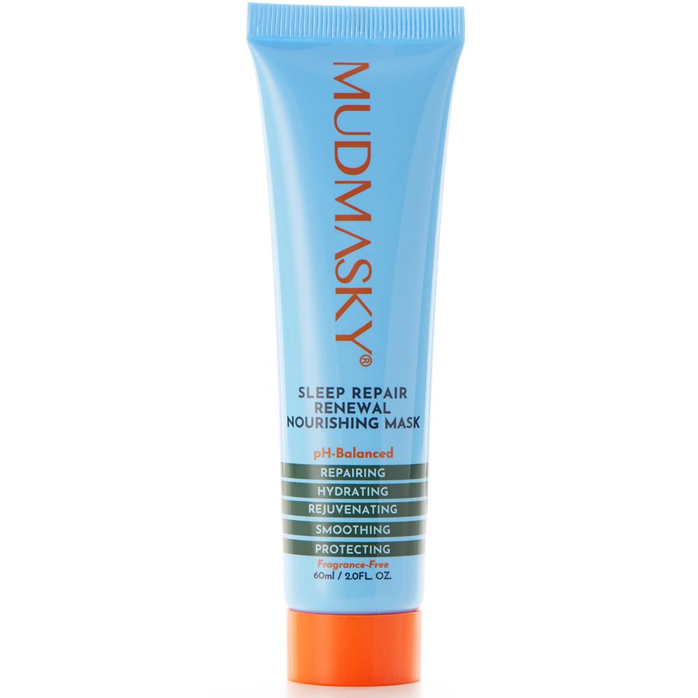 MUDMASKY Sleep Repair Renewal Nourishing Mask 60ml - Anti-Aging, Hydration Boost, Fragrance-Free - Face Moisturizer to Add in Your Skin Care Set for Nourishment & Rejuvenation - Overnight Formula