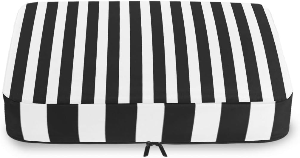 ALAZA 4 Set Packing Cubes for Travel Essentials Black White Stripes Suitcases Luggage Organizer Bags