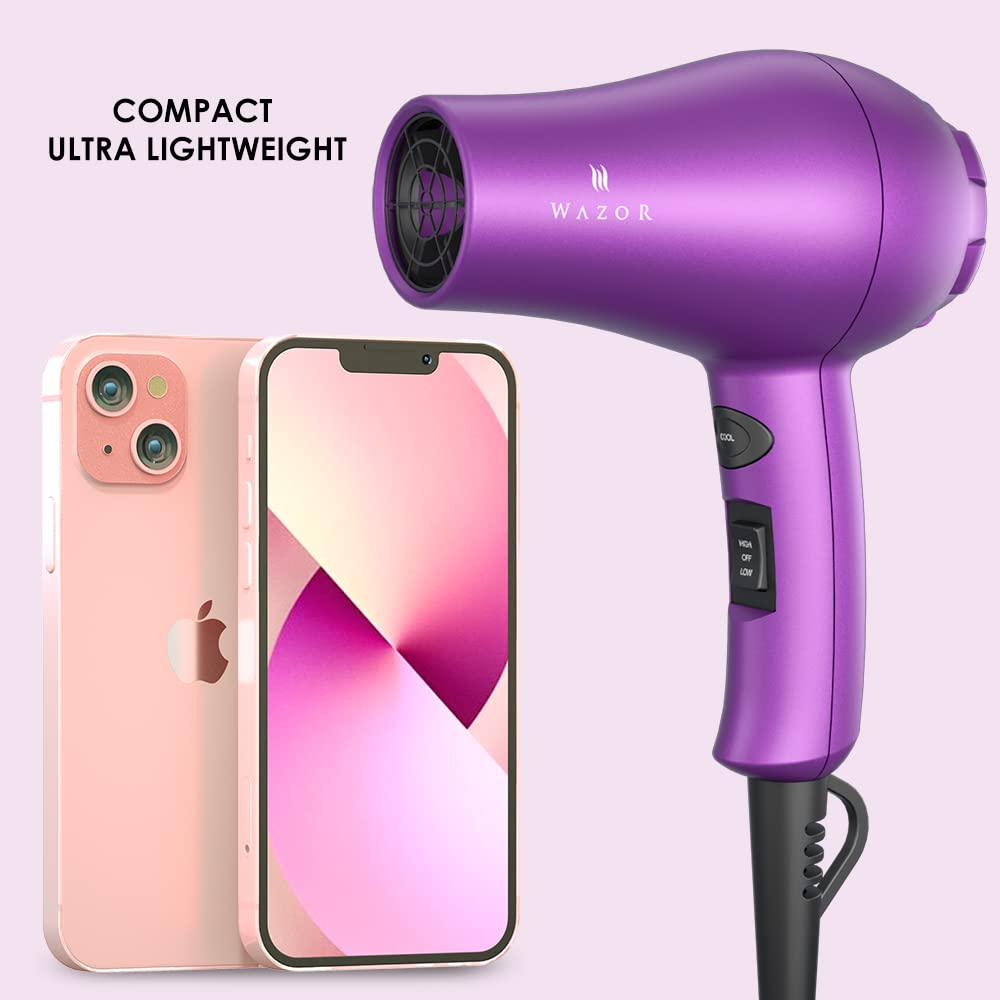 Small Lightweight Hair Dryer for Kids Compact Blow Dryer for RV and Travel 1000W Ionic Dryer with Concentrator
