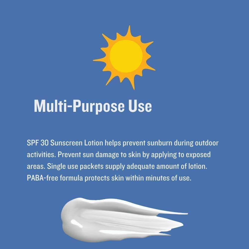 Sunscreen Lotion SPF 30 Plus for Highly Sensitive Skin 1 Box (25 packets/box) by Safetec - MS84250…