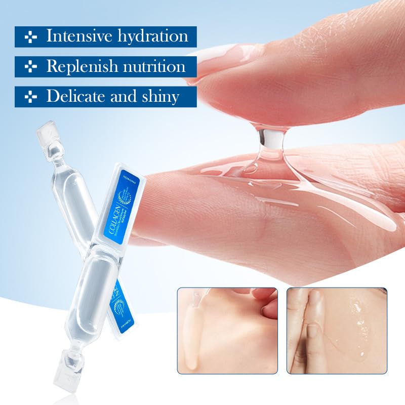 Collagen Serum for Face - Hydrating Serum with Hyaluronic Acid, Anti-Wrinkle & Firming Facial Serum, Repair Skin Barrier, Travel-Size Skincare, Single-Use Vials Skincare, 1.5ml x 30PCS