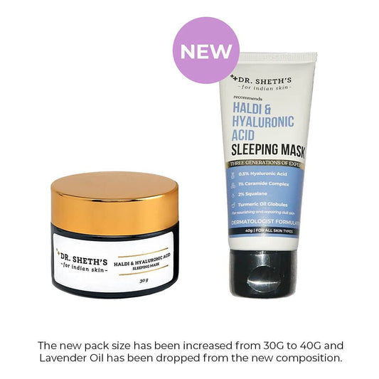 Dr. Sheth's Turmeric & Hyaluronic Acid Sleeping Gel Face Mask | Hydrates & Plumps skin | Soothes & Repairs Tired Skin | Anti Dullness Sleep Mask | 1.41 Oz/40 g