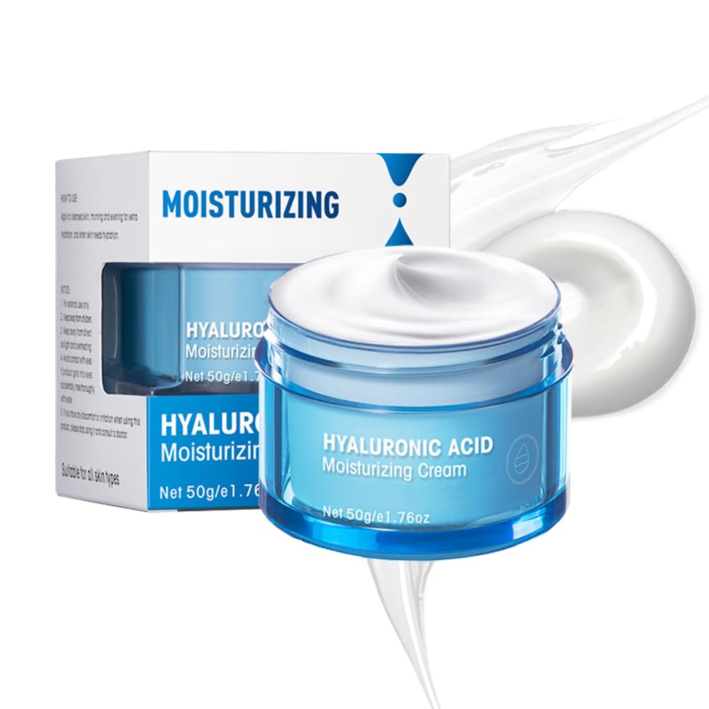 JIMYAUQIN Hyaluronic Acid Face Night Cream & Moisturizer - Deep Hydration for Dry Skin, 1.76 oz (Cream, 1pc)