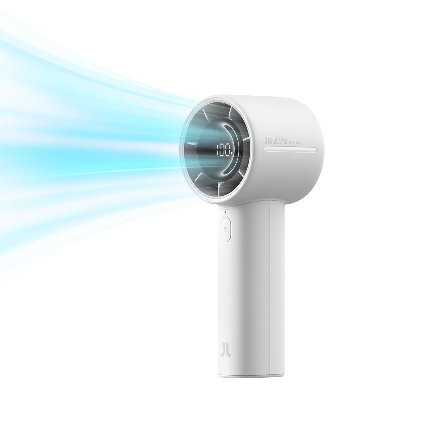 JISULIFE Handheld Turbo Fan, 5000mAh Rechargeable Portable Fans,Up to 28 Hours Working,5 Speed Strong Wind,Personal Mini Fan for Travel Outdoor Camping Beach Makeup(Gray)