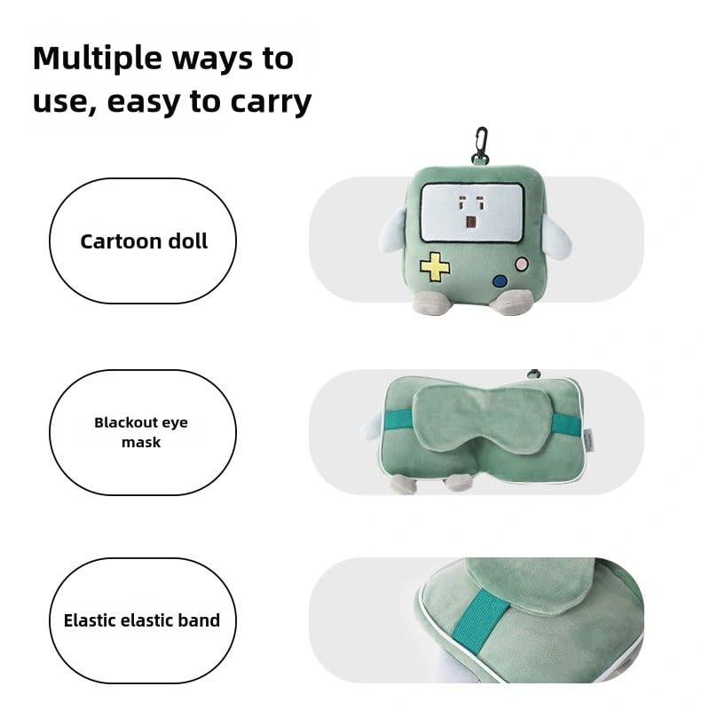 Cartoon Game Console Pillow Eye Mask 2 in 1 for Travel - Comfortable Travel Pillow and Sleep Mask Combo, Portable Airplane Pillow for Long Flight