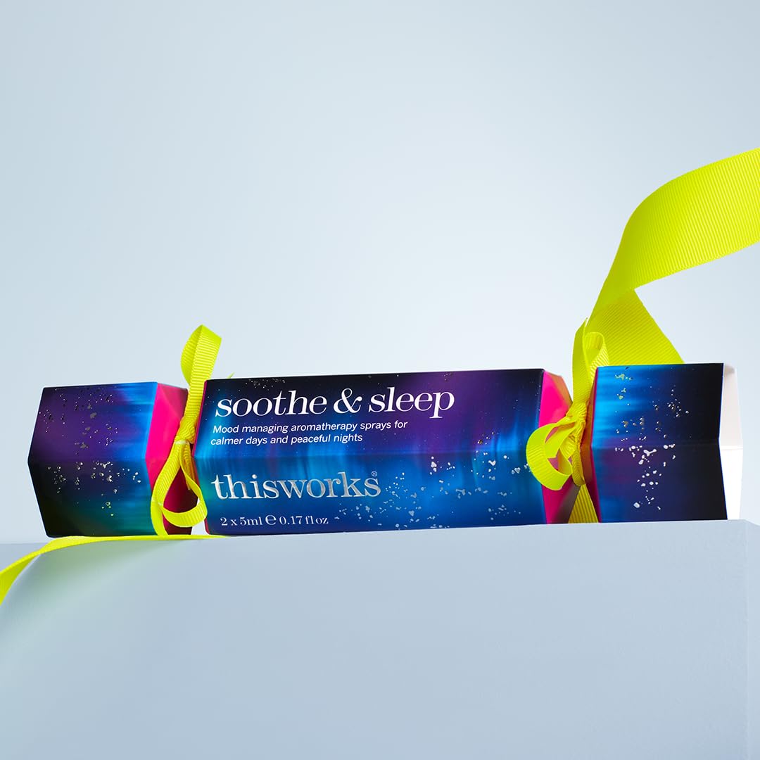 THISWORKS Soothe & Sleep Travel Gift Set Mini's, Deep Sleep Pillow Spray and Stress Check Mood Manager, for Wellness and Calming, Infused with Essential Oils