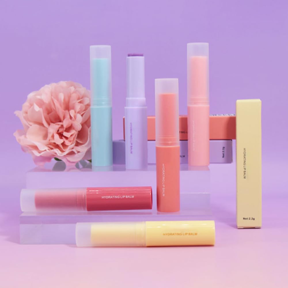 BINGBRUSH 6Pcs Lipstick - Hyaluronic Acid chapstick, Ultra Moisturizing & Repairing Lip Care for Dry, Chapped Lips,Long Lasting Hydration Lipstick, Vegan & Cruelty-Free (6 Tubes)