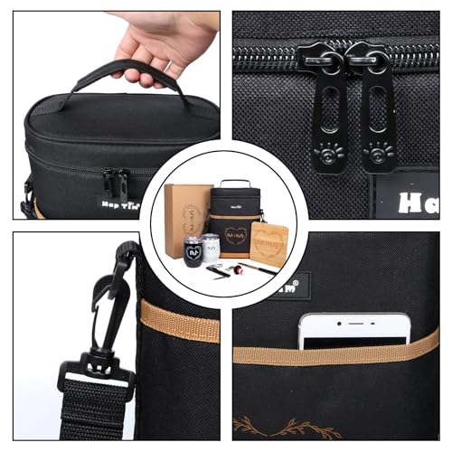 Hap Tim Wedding Gifts for Couples, Bridal Shower Gifts, Engagement Gifts for Newlyweds, Mr and Mrs gifts - Wine Cooler Bag Insulated Wine Carrier Tote with Tumblers, Bamboo Cheese Borad (13624-G1)