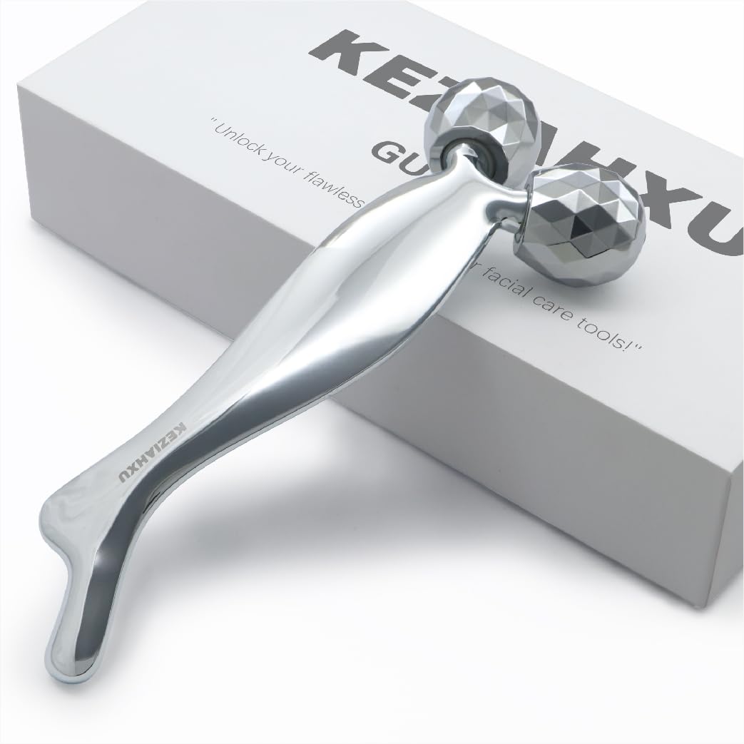 KEZIAHXU Facial Massage Roller, Gua Sha Face Roller Tool 2-in-1, Skin Care Roller for Face Neck Body, Reduce Puffiness Remove Wrinkles,Gift for Women. (Facial Roller Tool)