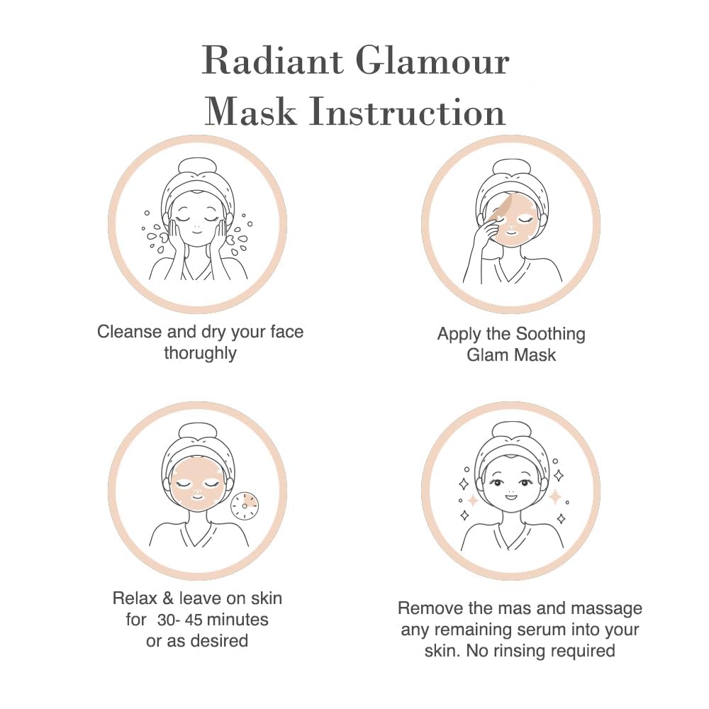 YoungMe Radiant Glamour Korean Sheet Mask – Rejuvenating & Hypoallergenic Facial Mask for All Skin Types | 25g x 6 Sheets