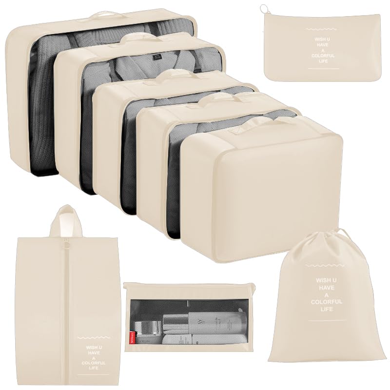9 set Packing Cubes for Travel,Effortless Organization Cube for Quick Packing& Unpacking, Travel Must Have Suitcase Organizer Essentials for any Journey,Cruise,Camping,hiking,Vacation,Business trip